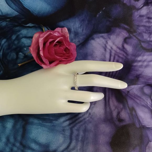 Swarovski Elements - Size 8.75 - Silver tone ring as pictured - Picture 2 of 6